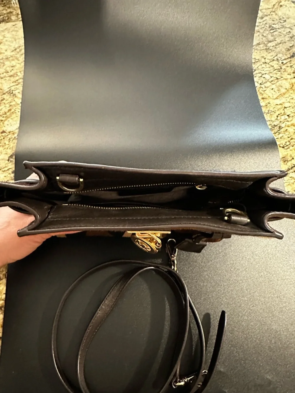 Michael Kors Hamilton Traveler crossbody bag w/Calf Hair and Leather - Picture 11 of 13